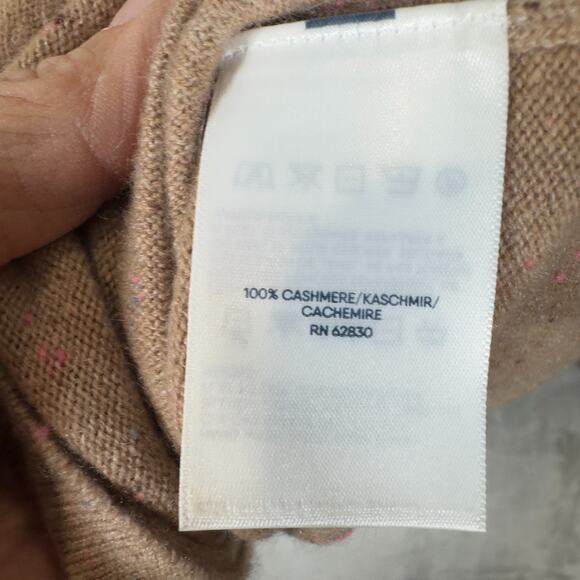 Land's End Plus Size Sweater Women's 1X 100% CASHMERE Brown V-Neck Speckled NWT! - Picture 9 of 14